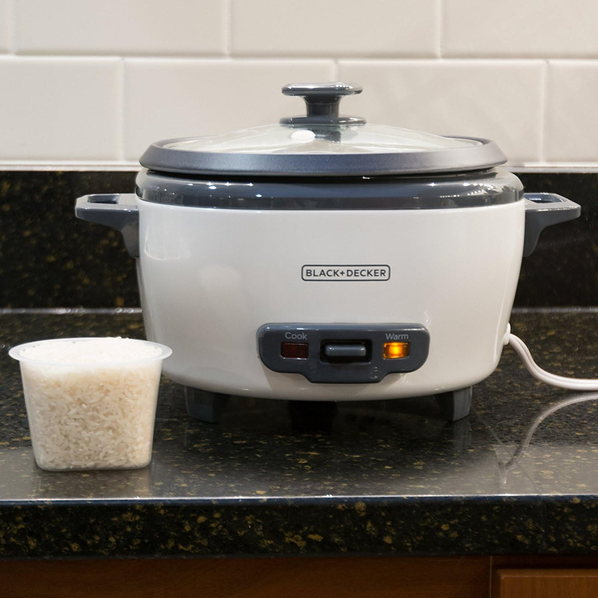 BLACK+DECKER 2-in-1 Rice Cooker & Food Steamer - 6-Cup Capacity, Automatic Keep Warm