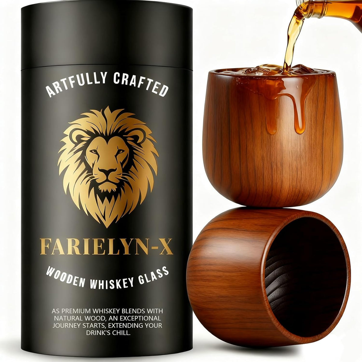 Charred Wooden Bourbon Glasses