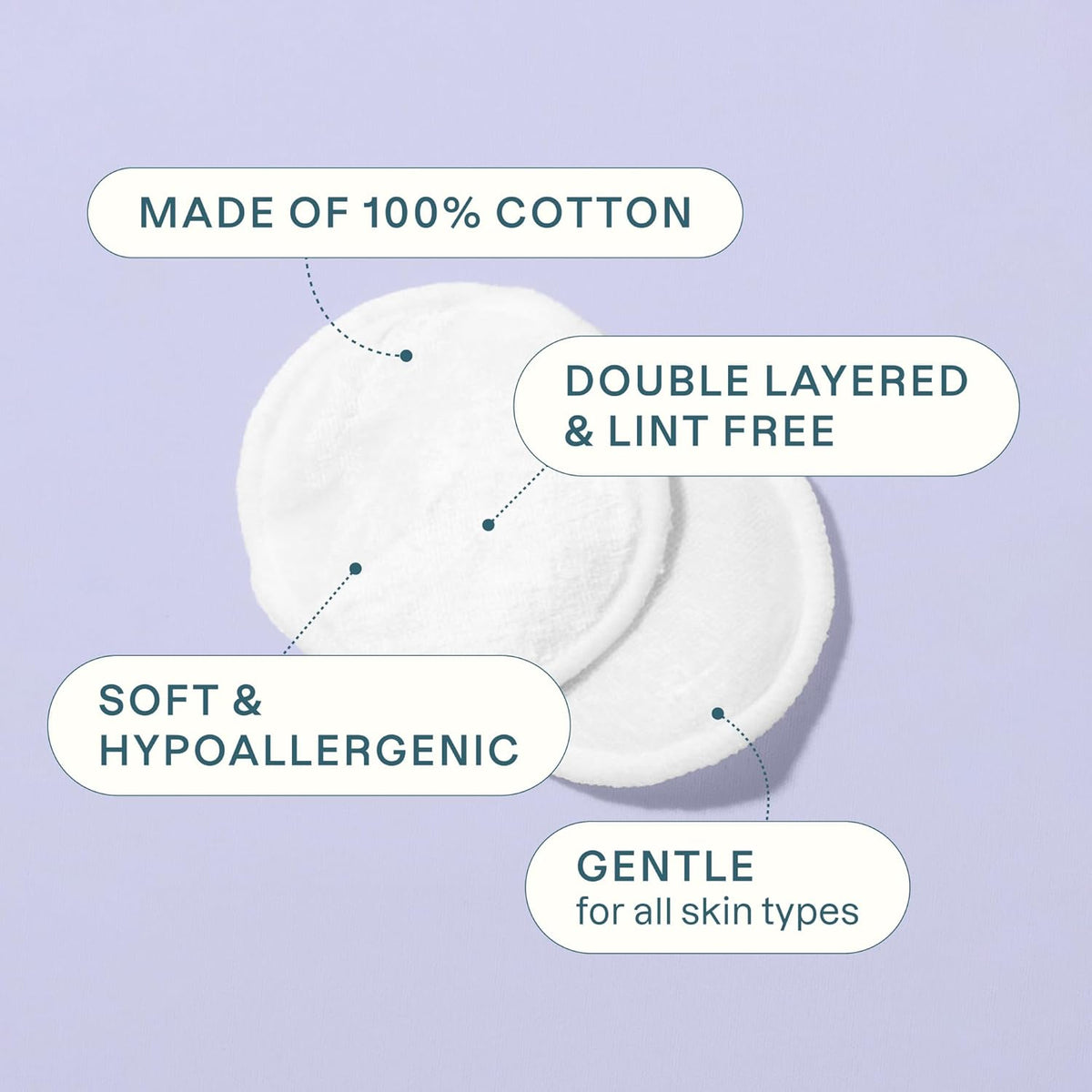 Cliganic Organic Cotton Rounds (500 Count) Makeup Remover Pads, Hypoallergenic