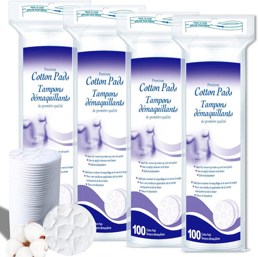 Cotton Pads for Face, Round Makeup Remover Pads 100% Pure & Organic Cotton Rounds