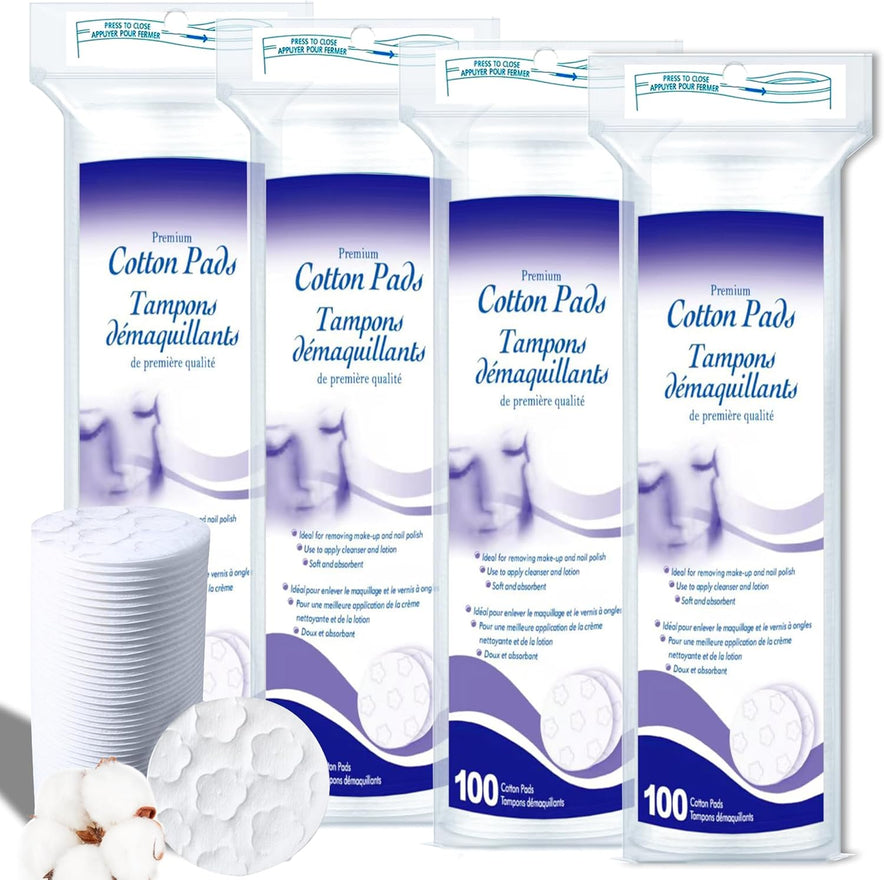 Cotton Pads for Face, Round Makeup Remover Pads 100% Pure & Organic Cotton Rounds