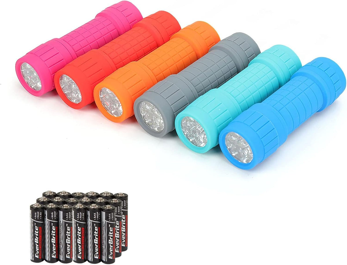 EverBrite 6-Pack Mini 9-LED Flashlight with Lanyard