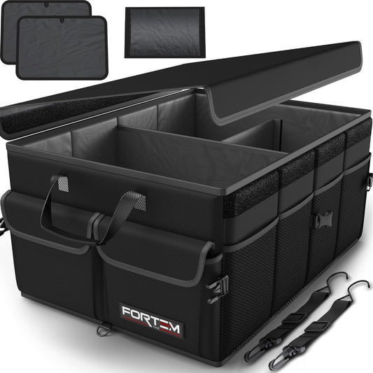 FORTEM Car Trunk Organizer, Collapsible Multi Compartment Car Organizer