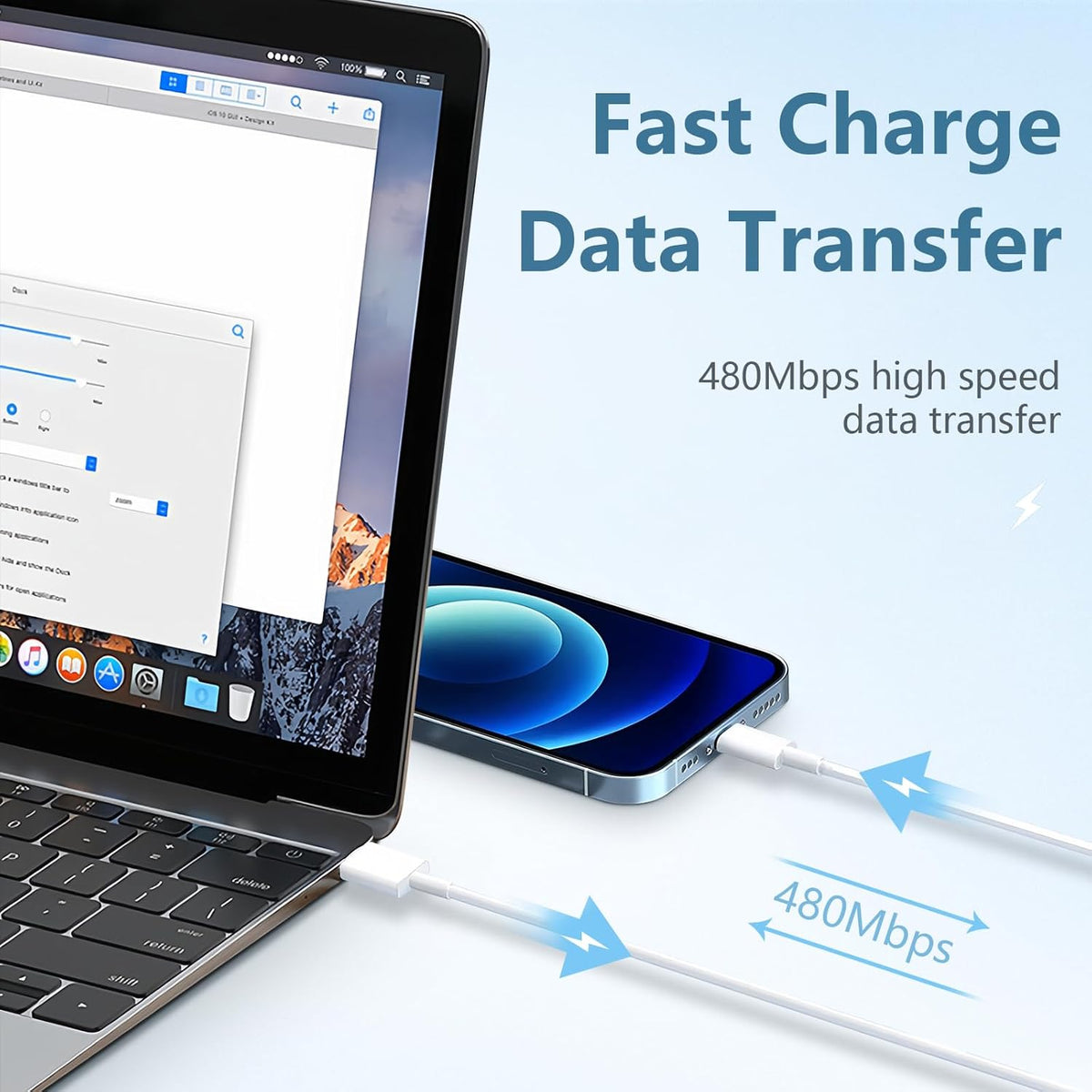 MFI Certified 20W Type C Charger Fast Charging Block with USB C to C Cable for iPhone 