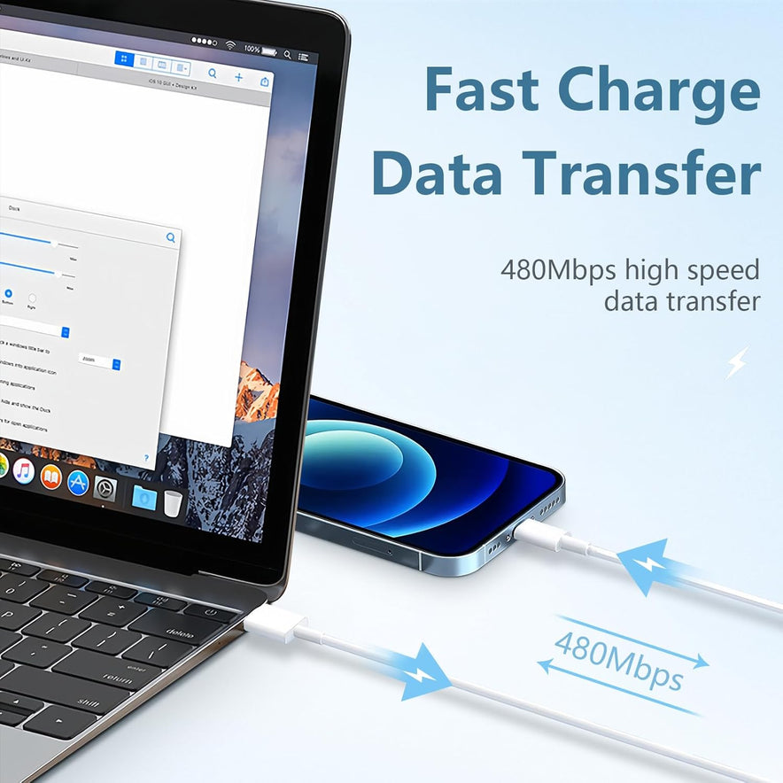 MFI Certified 20W Type C Charger Fast Charging Block with USB C to C Cable for iPhone 
