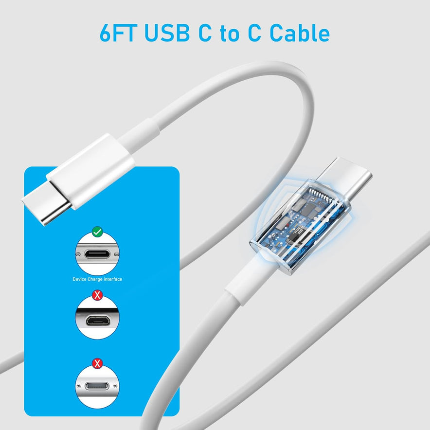 MFI Certified 20W Type C Charger Fast Charging Block with USB C to C Cable for iPhone 