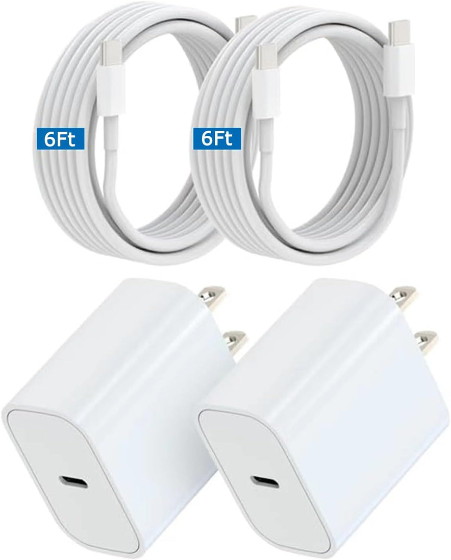 MFI Certified 20W Type C Charger Fast Charging Block with USB C to C Cable for iPhone 