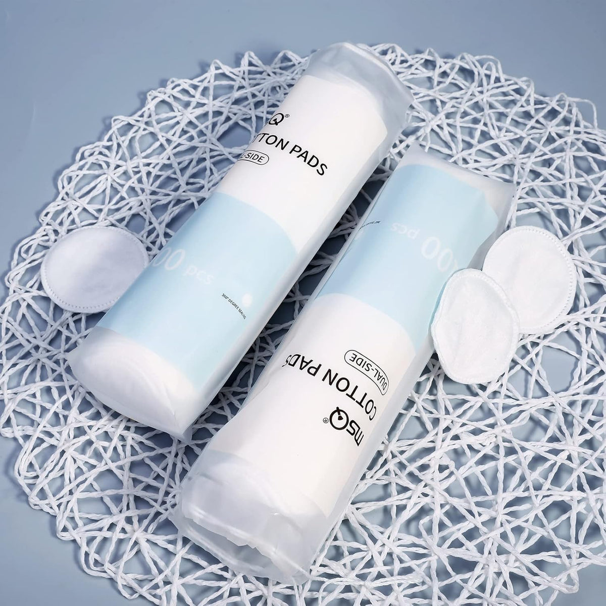 MSQ Cotton Rounds (500 Count), Makeup Remover Pads, Hypoallergenic