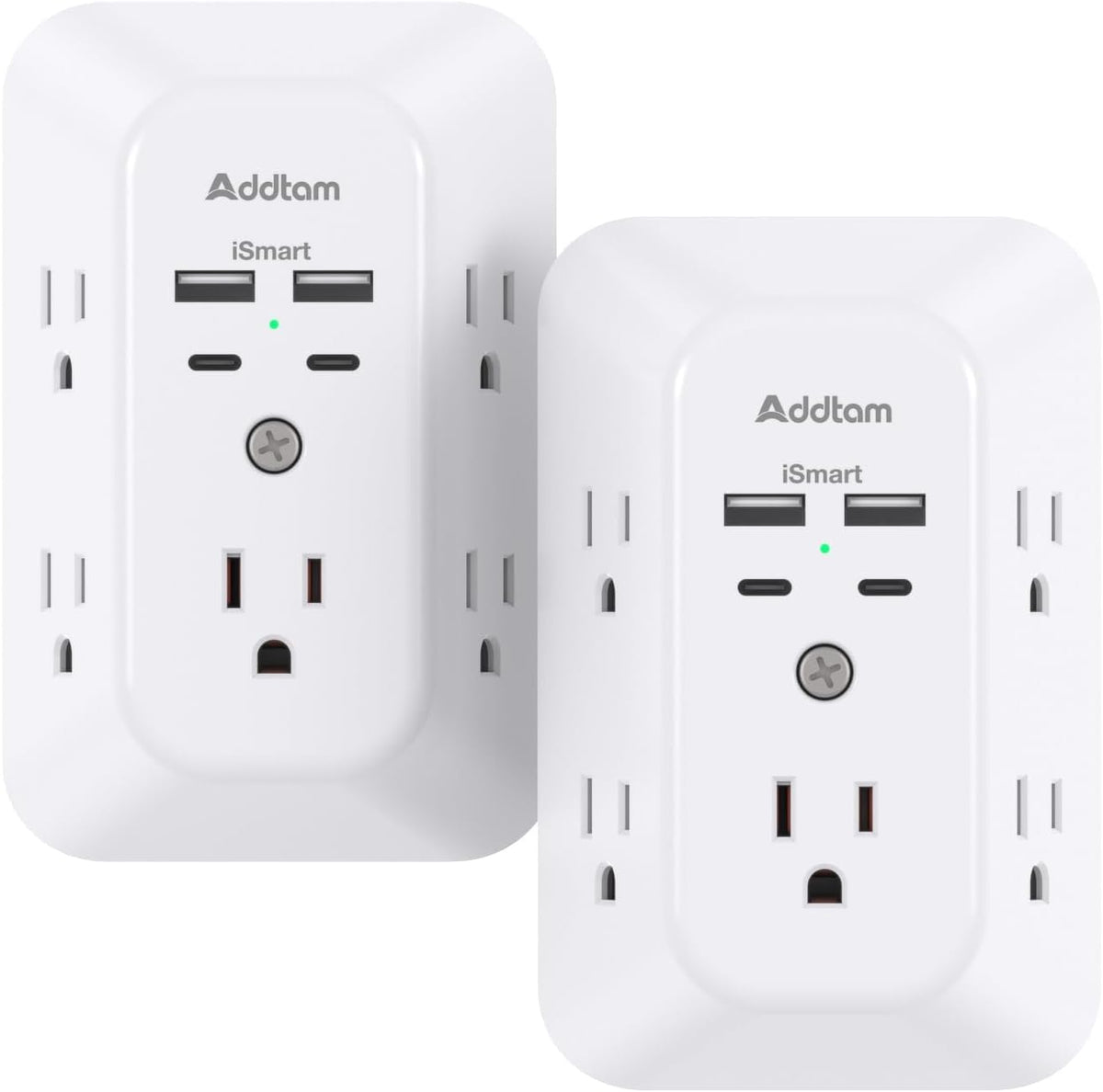 Multi Plug Outlet with 5 Outlet Extender and 4 USB Charging Ports (2 USB C Outlet)