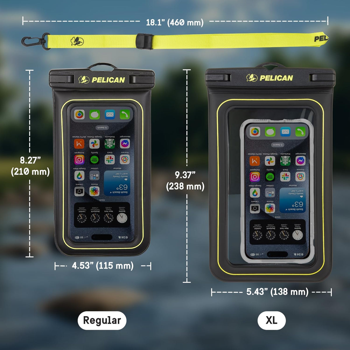 Pelican 2 Pack Marine - IP68 Waterproof Phone Pouch (Regular Size)