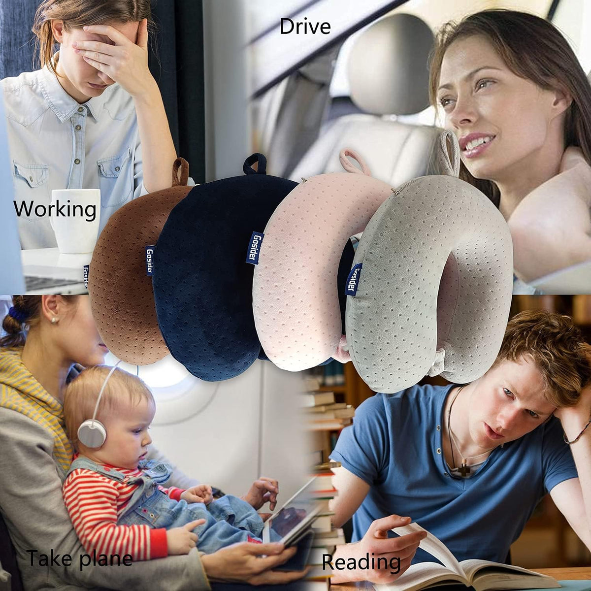 Pink Pillows Neck and Head Support Portable Travel Neck Pillow Suitable for Planes