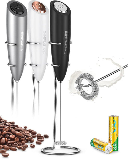 SIMPLETASTE Milk Frother Handheld Electric Foam Maker