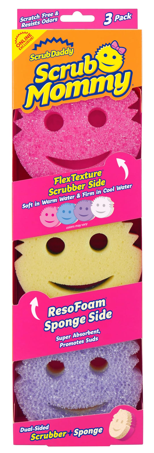  Scrub Mommy Sponges - Dish Scrubber + Non-Scratch Cleaning Sponges Kitchen
