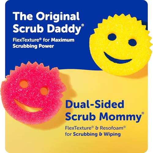  Scrub Mommy Sponges - Dish Scrubber + Non-Scratch Cleaning Sponges Kitchen