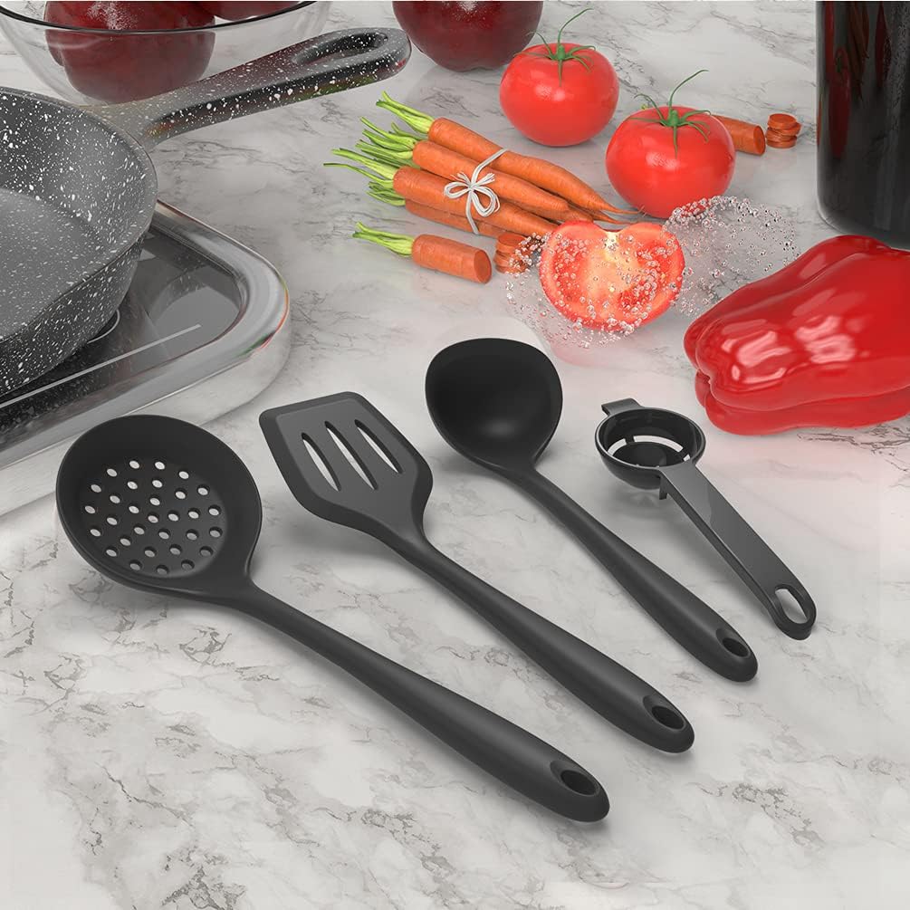 Silicone Cooking Utensils Set - 446°F Heat Resistant Kitchen Utensils