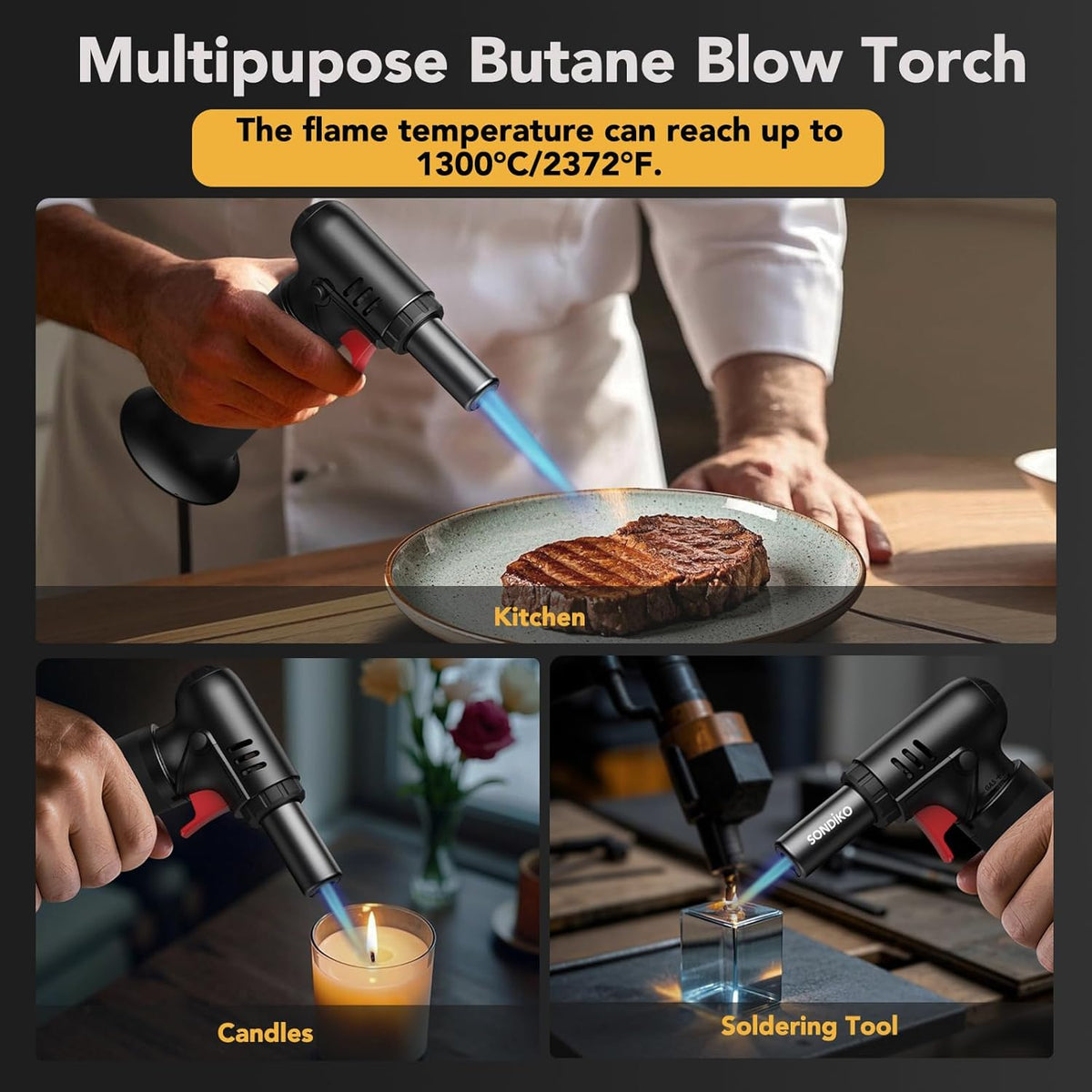 Sondiko Blow Torch with Fuel Gauge