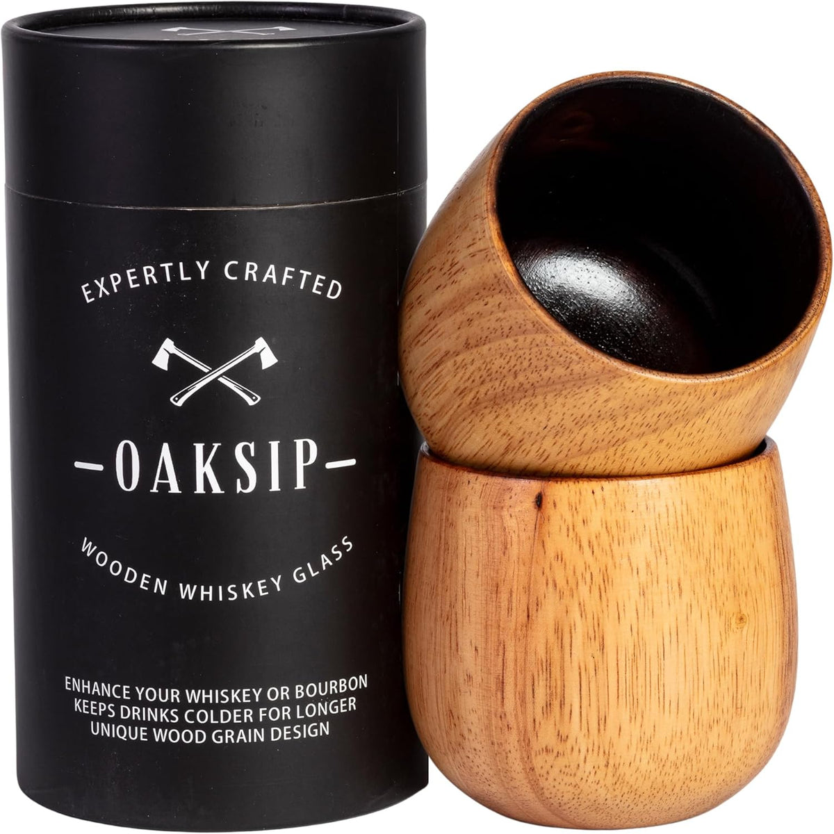 The Original Charred Wooden Bourbon Drinking Glass Bourbon Gifts for Men