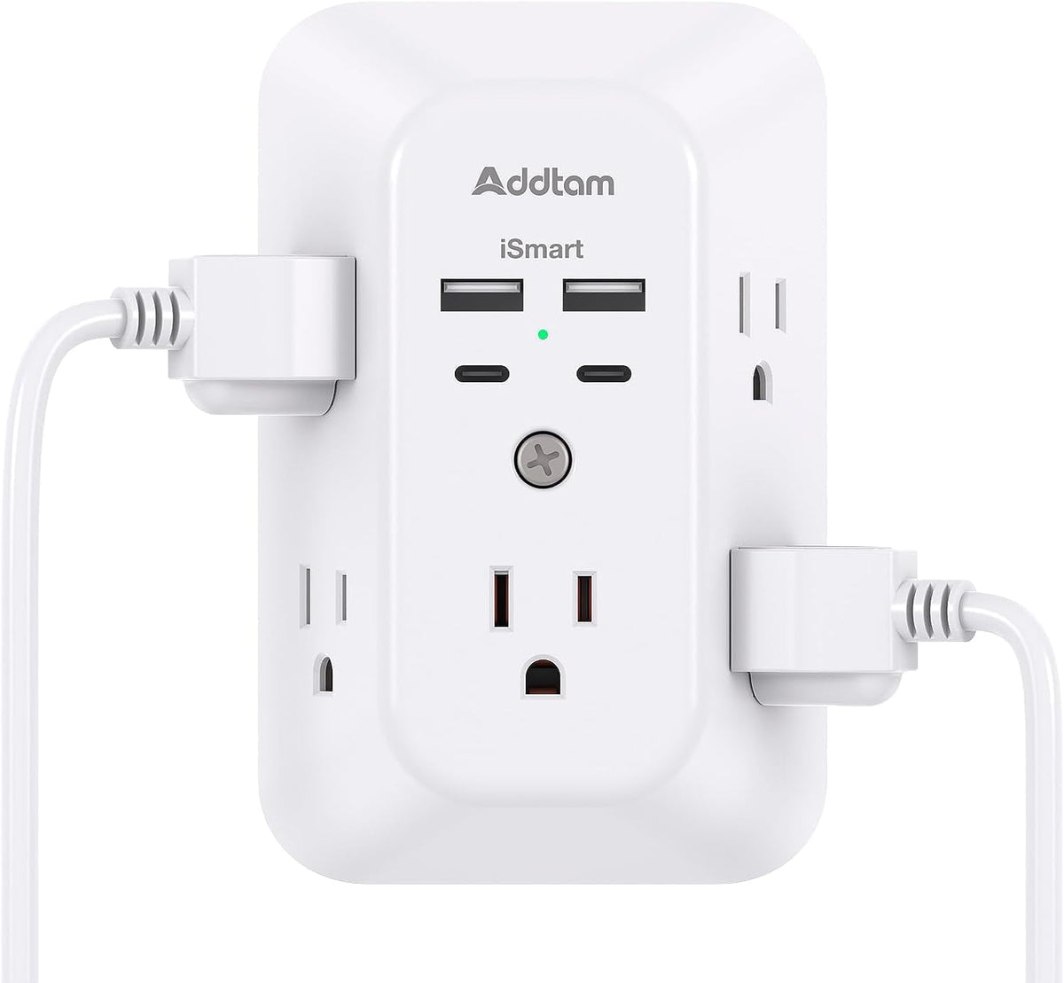 USB Wall Charger Surge Protector 5 Outlet Extender with 4 USB Charging Ports (2 USB C)