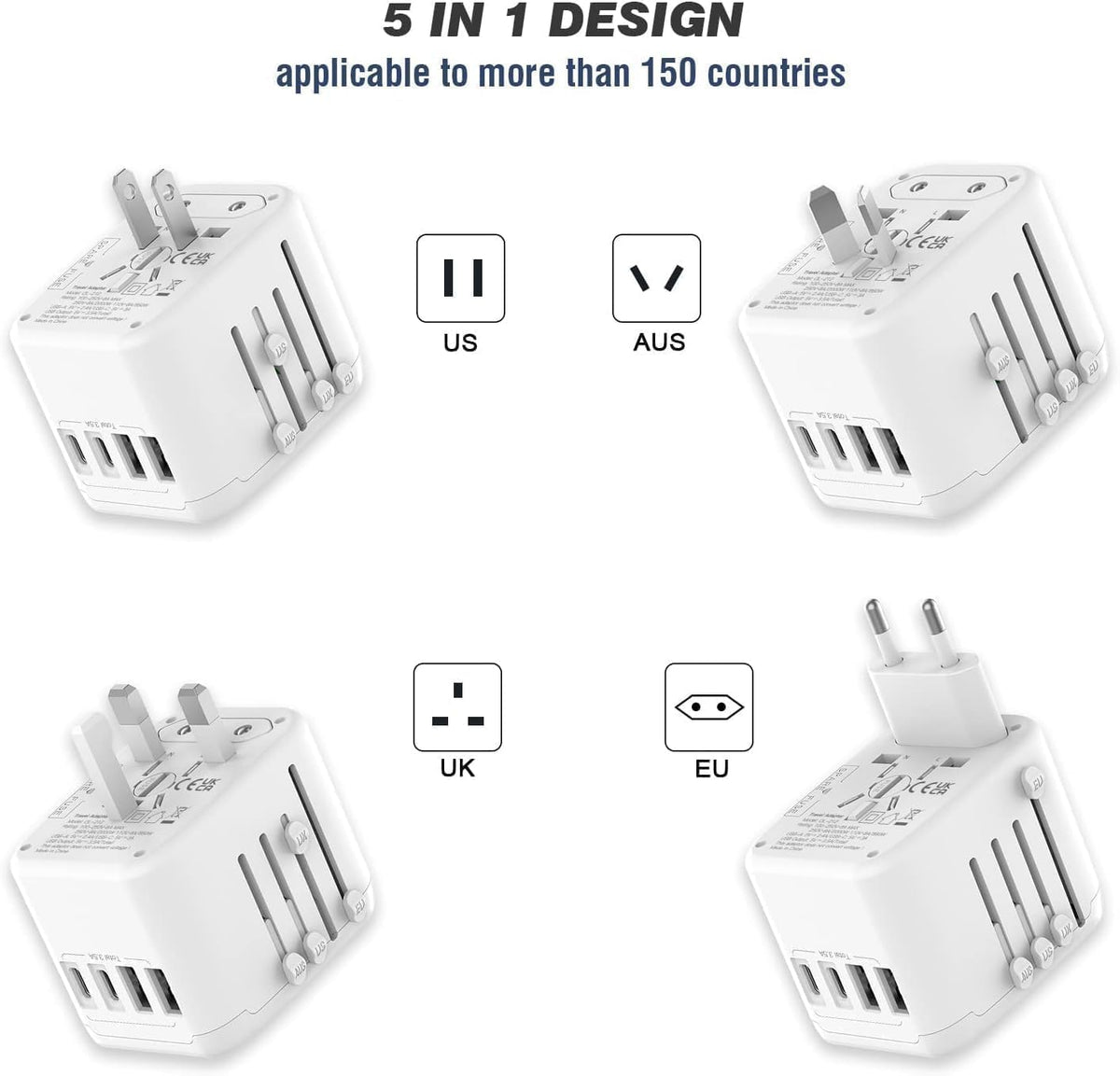 VYLEE Universal International Power Travel Plug Adapter