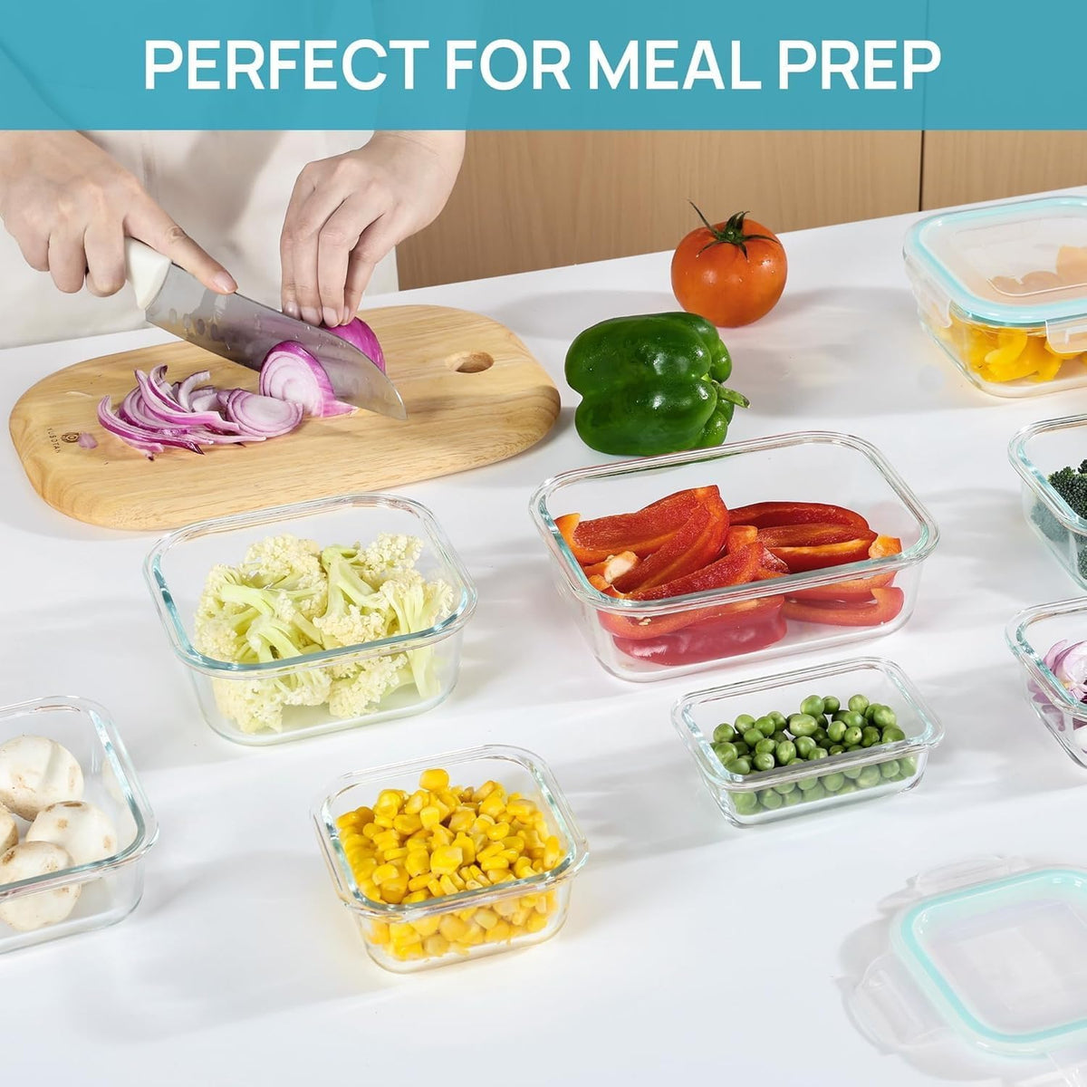 Vtopmart 8 Pack Glass Container Food Storage