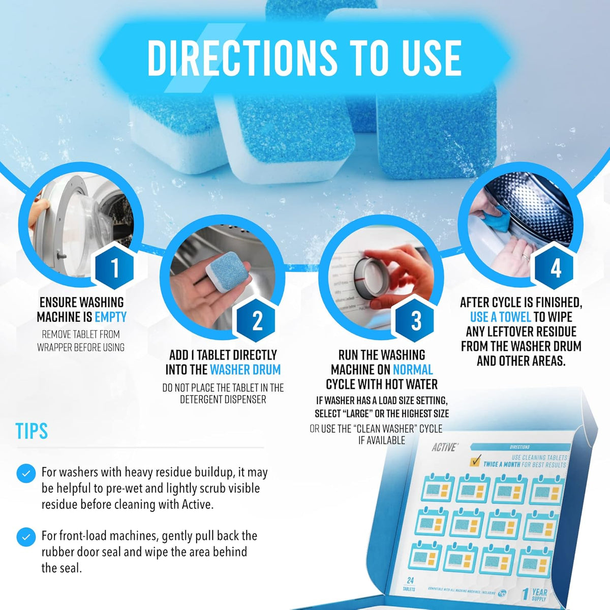 Washing Machine Cleaner Descaler 24 Pack