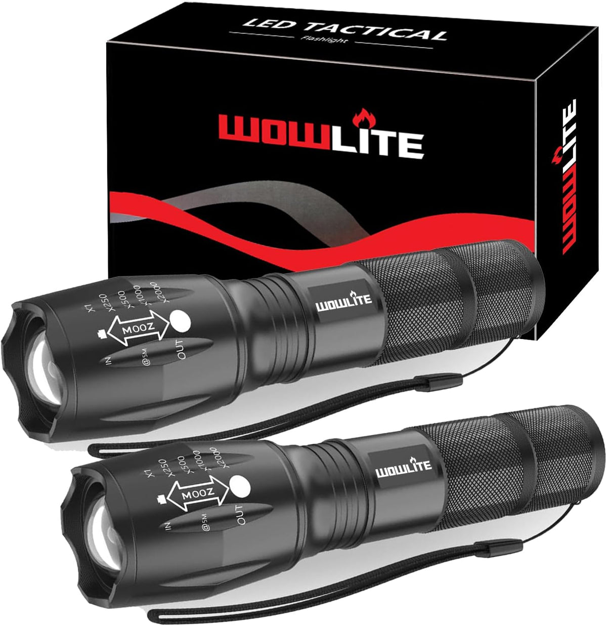 Wowlite Ultra Bright XML T6 LED Torch with 5 Light Modes & Adjustable