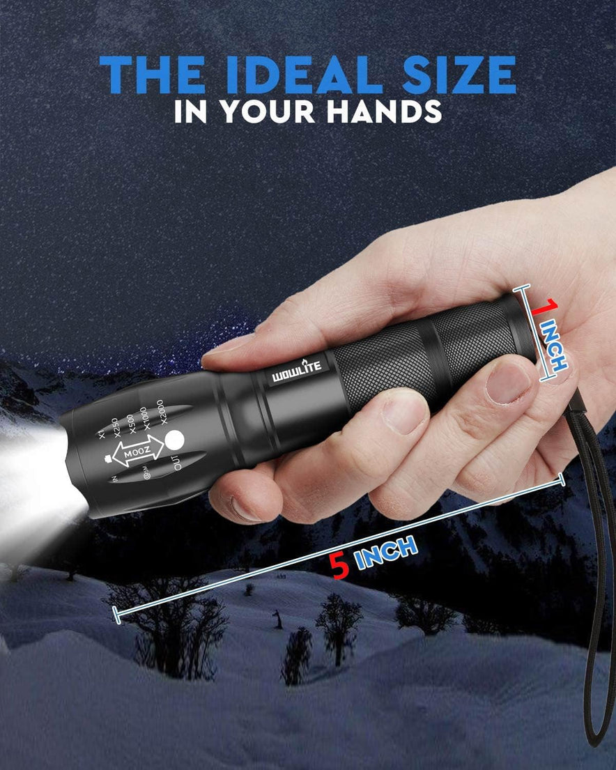 Wowlite Ultra Bright XML T6 LED Torch with 5 Light Modes & Adjustable