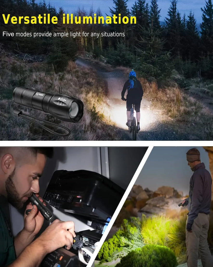 Wowlite Ultra Bright XML T6 LED Torch with 5 Light Modes & Adjustable