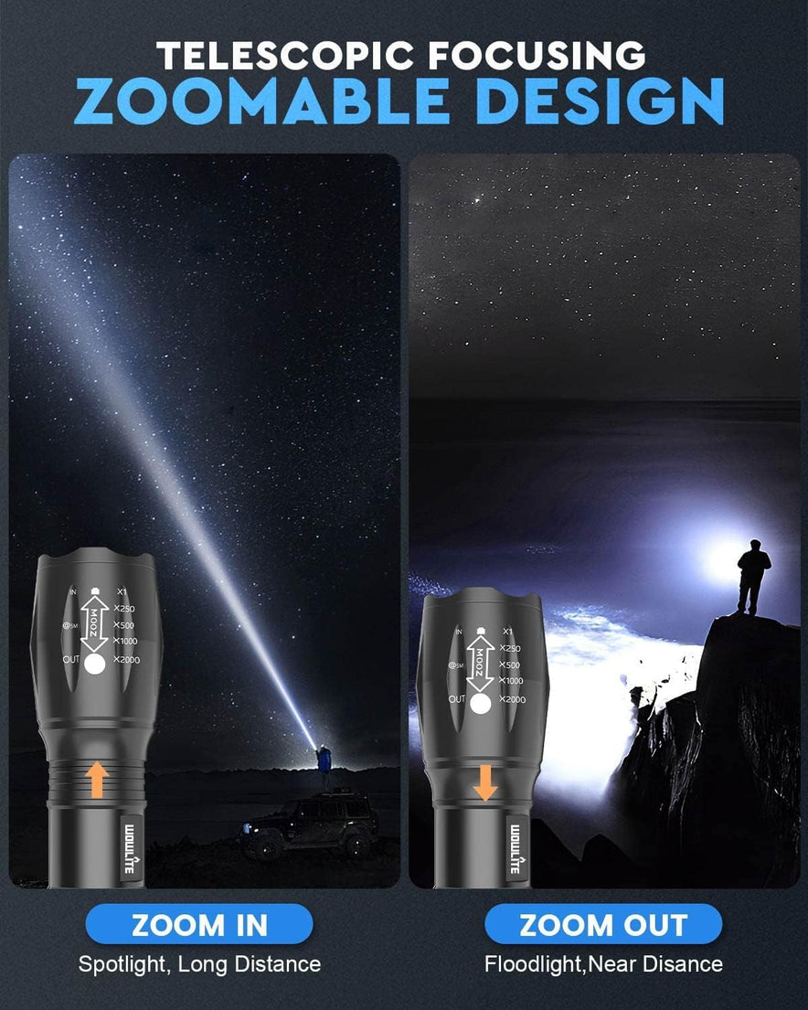 Wowlite Ultra Bright XML T6 LED Torch with 5 Light Modes & Adjustable