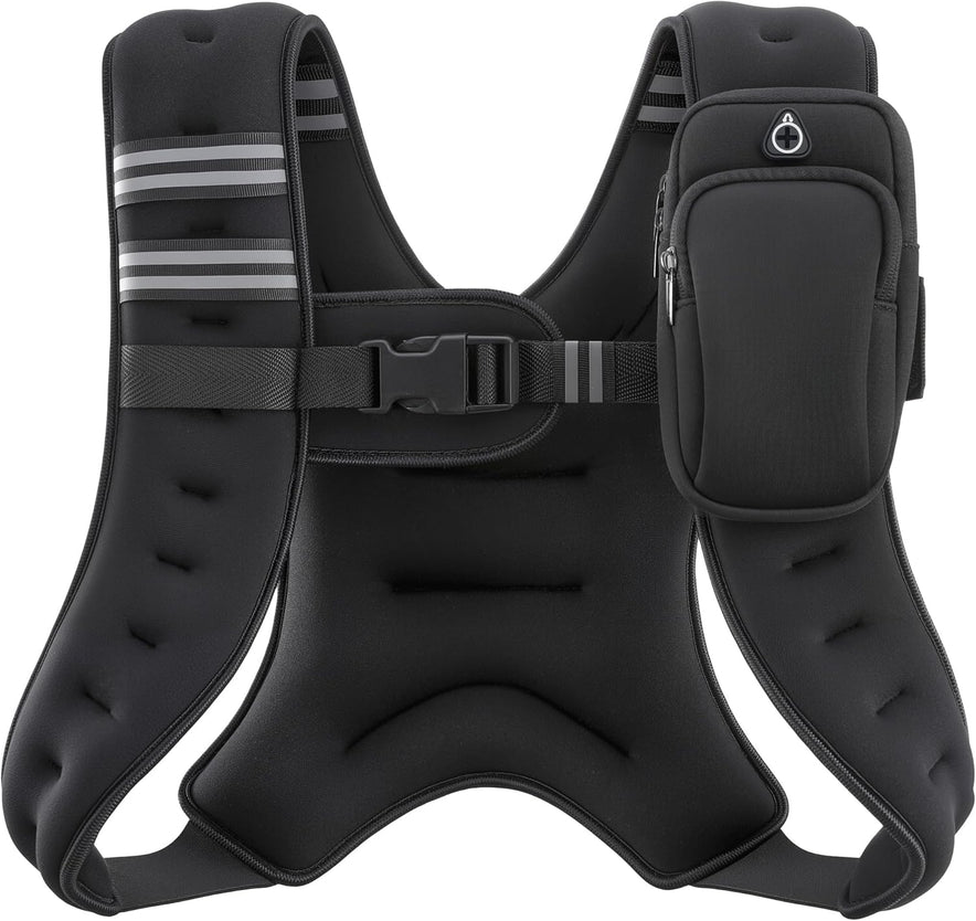 ZELUS Weighted Vest, 6lb/8lb/12lb/16lb/20lb/25lb/30lb Weight Vest with Reflective Stripe for Workout