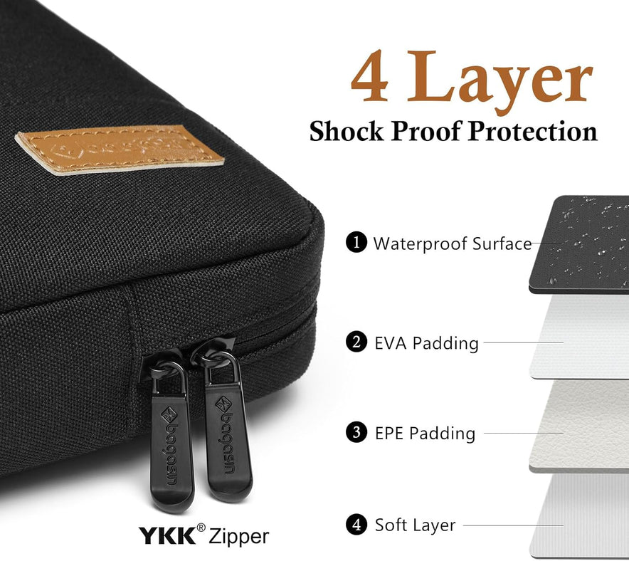bagasin Laptop Sleeve Case, 15 15.6 16 inch TSA Laptop Sleeve Water Resistant with 4-Layer Protection