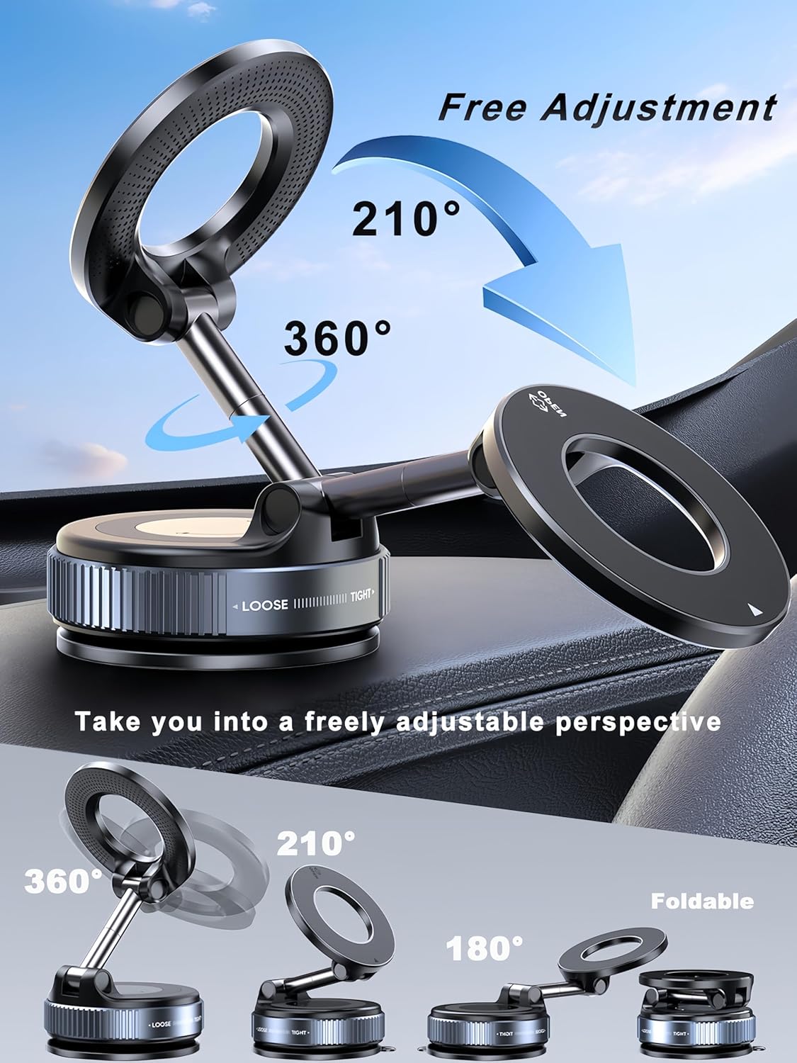 snanlen Upgraded 360° Nano Gel Vacuum Magnetic Phone Holder