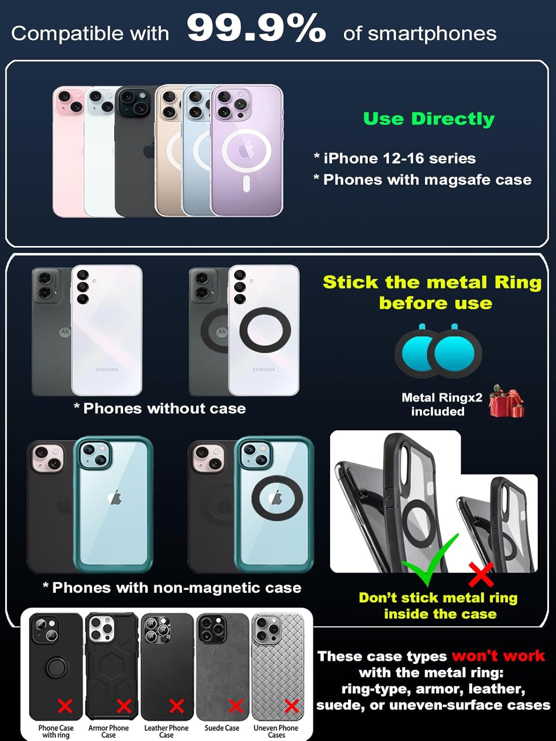 snanlen Upgraded 360° Nano Gel Vacuum Magnetic Phone Holder